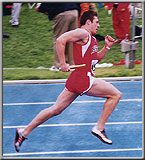 Man running long distance track